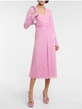 NWOT Rotate Baby Pink Swirl Maxi Dress - Size